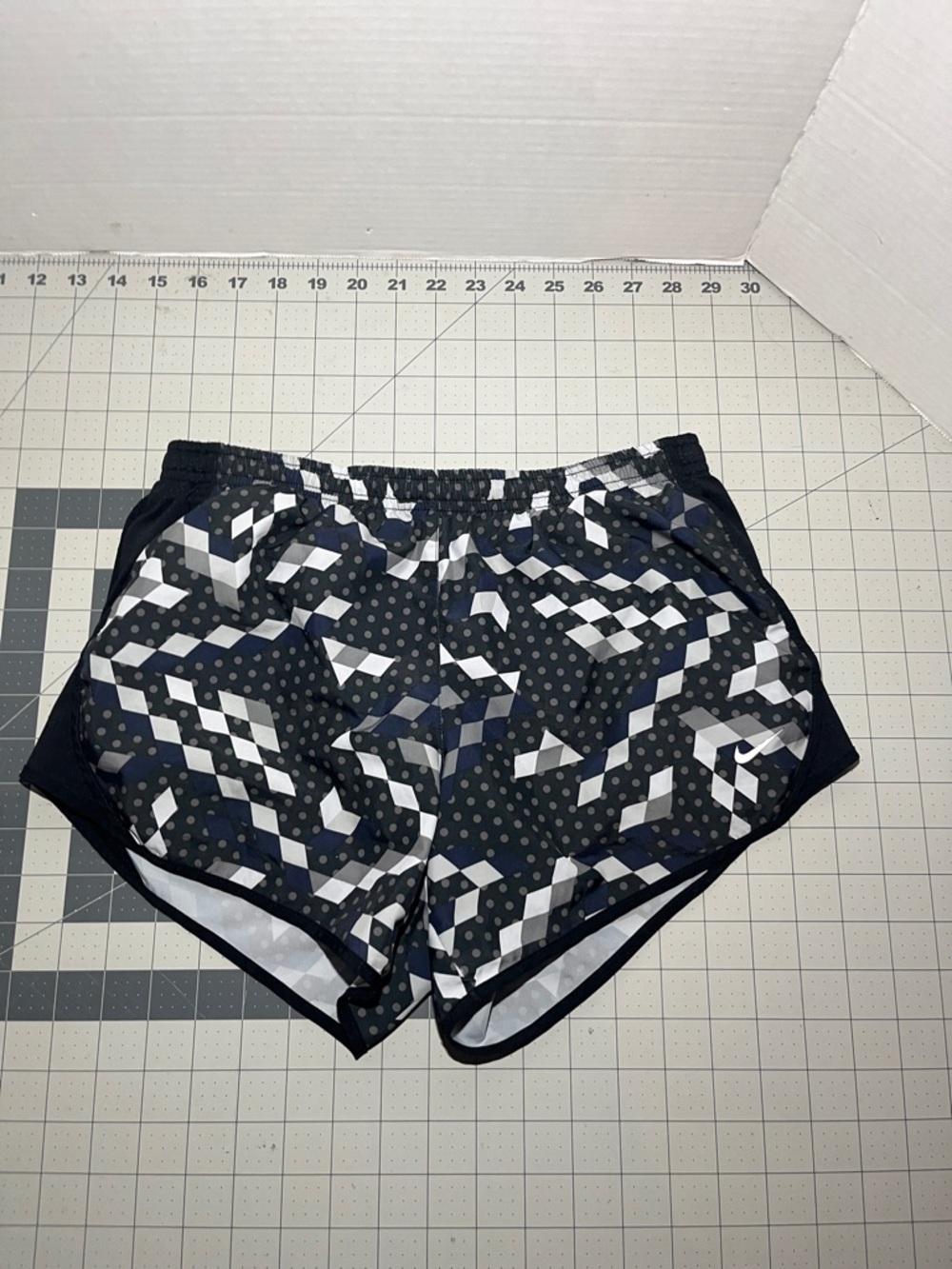 Nike Black & White Geometric Athletic Shorts